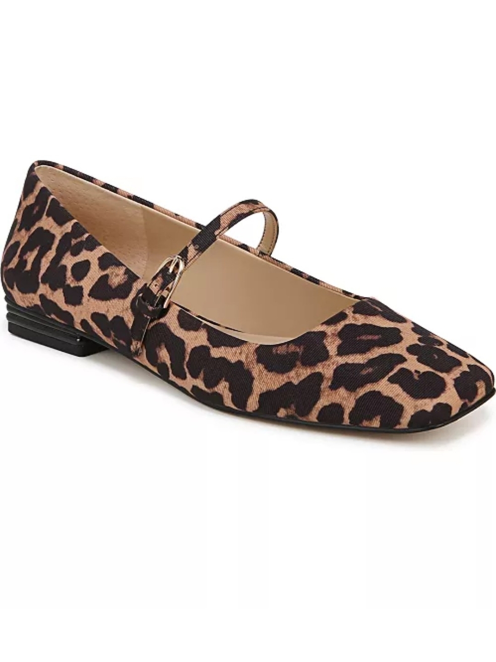 NEW Franco Sarto Tinsley Leopard Print Square Toe Mary Jane Flats Size 11M